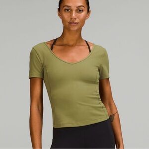 Bronze Green Lululemon Align T shirt size 6